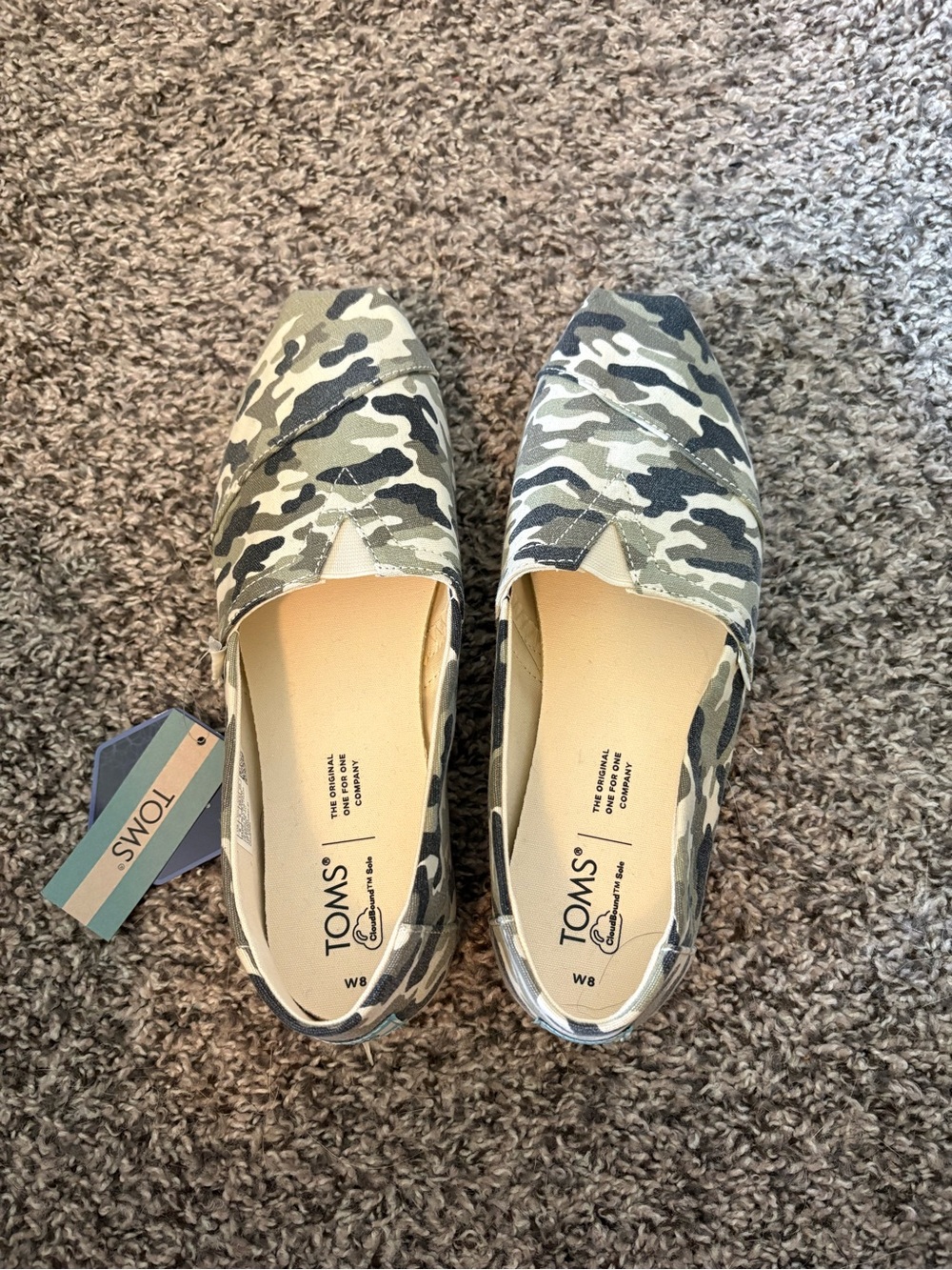 Toms Women's Camouflage Canvas Slip-On Flats - Green/Black Camo